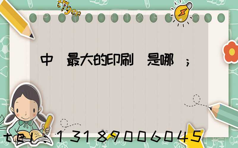 中國最大的印刷廠是哪個