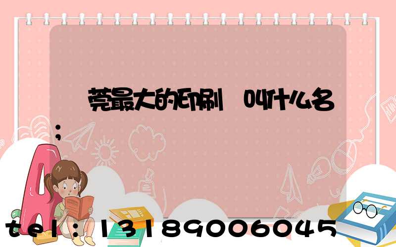 東莞最大的印刷廠叫什么名