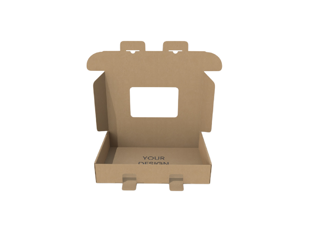 包裝印刷-開窗雙保險扣飛機(jī)盒型設(shè)計結(jié)構(gòu)圖